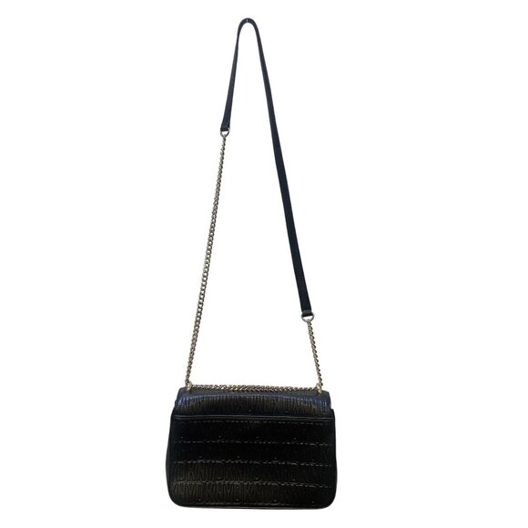 DKNY Black Embossed Crossbody Bag With Chain Strap - Picture 2 of 9